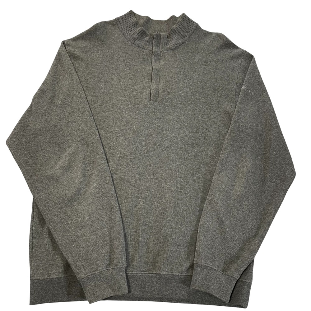 Cutter & Buck Mens Grey 100% Supima Cotton Mock Neck Sweatshirt L MCK09143